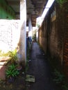 A small road in a densely populated settlement Royalty Free Stock Photo