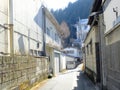 Small road in the natural village of Japan Royalty Free Stock Photo