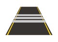 Small road with speed bumps. Simple flat illustration in perspective view.