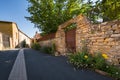 In small road of Theize village, Pierres Dorees, Beaujolais, France Royalty Free Stock Photo