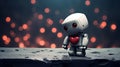 Small robot with a heart, showcasing a touching scene of AI and sentiment. Valentine's Day