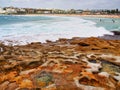 Small Rock Pools in Cratered Sandstone, Bondi Beach, Australia