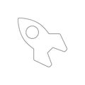 Small rocket ship silhouette outline icon. Signs and symbols can be used for web, logo, mobile app, UI, UX