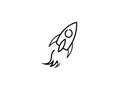 Small Rocket Sketched By Lines