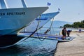 Roll on Roll off Ferry On Dock, Greece