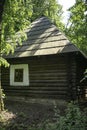 Small romanian wood house hidden in a forest Royalty Free Stock Photo