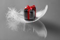 Small romantic present on whi Royalty Free Stock Photo