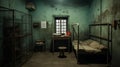 Imaginative Prison Scenes: Abandoned Room With Bed And Table