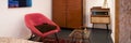 Small room with vintage furniture, panorama Royalty Free Stock Photo