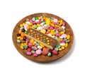Small Round Candies Mix, Colorful Dragees Pile