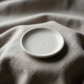 A small, round ceramic plate with Royalty Free Stock Photo