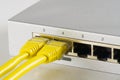 Small router and switch. tcp ip network business concept. High - performance gigabit switch.