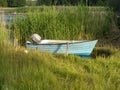 A small rowing boat next to the shore in Karlskrona