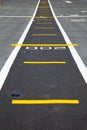 Small runway on the deck of aircraft carrier Royalty Free Stock Photo