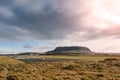 Small runway, Strandhill airport, county Sligo, Ireland, famous Knocknarea hill in the background, warm sunny day, Beautiful Royalty Free Stock Photo