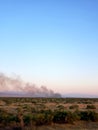 Small rural brush fire with smoke