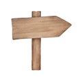 Small rustic wooden arrow signpost watercolor illustration.