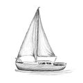 Small sailboat vector illustration. Royalty Free Stock Photo