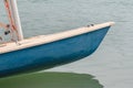Small sailboat, sinking stern first, boat ramp in Adreatic sea Royalty Free Stock Photo