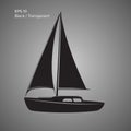 Small sailboat vector icon. Small boat with sail