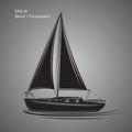 Small sailboat vector illustration. Small boat with sail Royalty Free Stock Photo