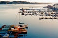 Small sailboats in the harbor