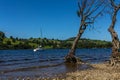 Small sailing boat on Ullswater lake Royalty Free Stock Photo