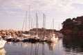 Small sailing boats in a marina near Marseille, France