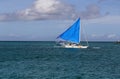 Small sailing boats at the sunset. Boracay, Philippines Royalty Free Stock Photo