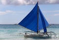 Small sailing boats at the sunset. Boracay, Philippines