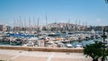 Small sailing boats and yachts docked at port of Piraeus, Greece Royalty Free Stock Photo