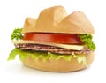 Small sandwich closeup on white Royalty Free Stock Photo