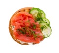 Small sandwich with salmon and cucumber Royalty Free Stock Photo