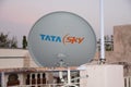 Small satellite dishes for direct to home television from digital service providers like Tata sky, dish TV. Direct to home or D2H/