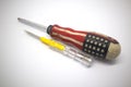 small screwdriver and large screwdriver isolate white background Royalty Free Stock Photo
