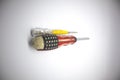 small screwdriver and large screwdriver isolate white background Royalty Free Stock Photo
