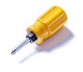 Small screwdriver with yellow screwdriver isolated