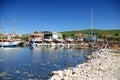 Small sea shipyard and harbor, ship repair