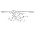 Small seaplane isolated vector illustration. Hydroplane icon