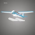 Small seaplane isolated vector illustration