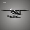 Small seaplane isolated vector illustration Royalty Free Stock Photo