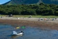 The small seaside resort of Trefor, llyn Peninsula, North Wales. View of the secluded beach