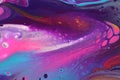 Abstract painting featuring neon pink and a bending tunnel effect for backgrounds