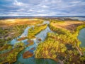 Small section of Murray River among native Australian vegetation. Royalty Free Stock Photo