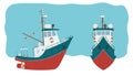 Small seiner in two perspectives