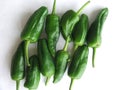 Small semi-spicy green peppers