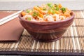 Small serving of rice vermicelli hu-teu with vegetables Royalty Free Stock Photo