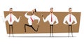 Small set of vector businessman design on process gestures