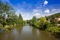 Small settlement on the river bank