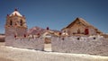 Small seventeenth-century church in the village of Parinacota, at 4,400 meters above sea level, in the Lauca National Park, Royalty Free Stock Photo